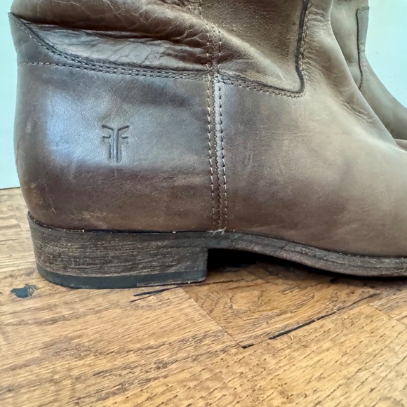 Frye Melissa Brown Double Sole Button Lug Tall Riding Boots Women's Size 11 - Picture 6 of 12